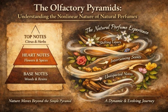 The “olfactory pyramid” model suggests that perfumes unfold in a predictable, orderly way. Natural perfumery tells a different story. When working with living materials—resins, woods, flowers, and roots—scents do not behave like a rigid structure. They move, overlap, return, and often surprise us. Understanding this difference helps reveal why natural perfumes cannot truly be reduced to a simple pyramid.
https://naturalnicheperfume.com/blog/olfactory-pyramids-understanding-the-nonlinear-nature-of-natural-perfumes/
#nicheperfume #nichefragrance #nicheperfumery #artisanperfume #artisanfragrance #independentperfumer #fragrancelover #perfumelover #olfaction #olfactoryart #perfumeoftheday #scentoftheday #scentedlife #artofscentmaking #laviadelprofumo #naturalperfumes #naturalfragrances #naturalperfume #naturalperfumery #naturalbeauty #botanicalperfume #naturalperfumer #luxuryperfume #naturalfragrance #botanicalperfumes #AbdesSalaamAttar #profumoartigianale #profumonaturale #profumidautore